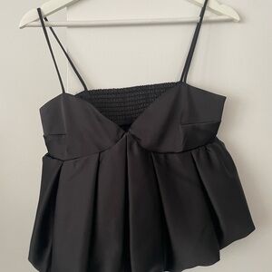 H&M Black Spaghetti Strap Peplum Camisole